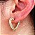 Brinco Argola Coração Cravejado em Zircônias Folheado em Ouro 18k - Imagem 6