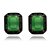 Brinco quadradinho facetado verde esmeralda ródio negro - Imagem 1