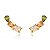 Brinco ear cuff tres pedras mix cores verde gold - Imagem 1
