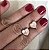 Brinco de coração com madreperola folheado ouro rose - Imagem 3