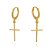 Argola de Cruz Folheada em ouro 18K - Imagem 1