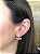 Brinco ear jacket com zircônias Ródio Branco - Imagem 2
