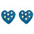 Brinco coração esmaltado azul folheado em ouro 18k - Imagem 1
