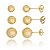 Conjunto de brincos para 3 furos folheado em ouro 18k - Imagem 1