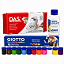 Kit Massa para Modelar DAS Branca 500g com Tinta Acrílica 12 Cores e Verniz Brilhante 100ml.