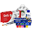 Kit Artesanato 6pcs com Massa DAS Branca Tinta Acrílica 12 Cores Pinceis Taklon Verniz Brilhante e Godê
