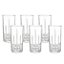 Jogo 6 Copos Vidro Lily Alto-Relevo Long Drink 280ml - Lehaví