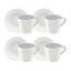 Conjunto 4 Xícaras e Pires para Chá Porcelana Decorada Alicia 180ml - Tramontina