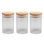 Jogo 3 Porta Mantimento Vidro Borossilicato Tampa Hermética Bambu 90ml - Wolff