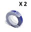 2 Fitas Vinil Compatível Dymo Manual 3DDK25 Azul Escuro 9mm