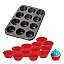 FORMA DE CUPCAKES E PAO DE QUEIJO C/12 SILICONE JUNTO