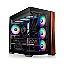 Gabinete Gamer Thermaltake View 380 Wood Style Mid Tower ATX Com 4 Fans ARGB Preto
