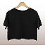 Cropped Camiseta Feminina Pré-Encolhida Lisa Preta
