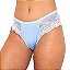 Calcinha Bicolor Em Microfibra E Renda Com Laço Hot Love - Azul Claro Com Branco
