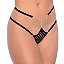 Calcinha Fio Com Joia Frontal E Strass Em Renda Patitex - Preto