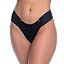 Calcinha Tanga Lisa Com Detalhes De Lacinhos Rexton - Preto - G
