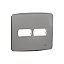 Placa 4x4 com 2 Postos Aluminio + Suporte Schneider Miluz Collor S3B77422