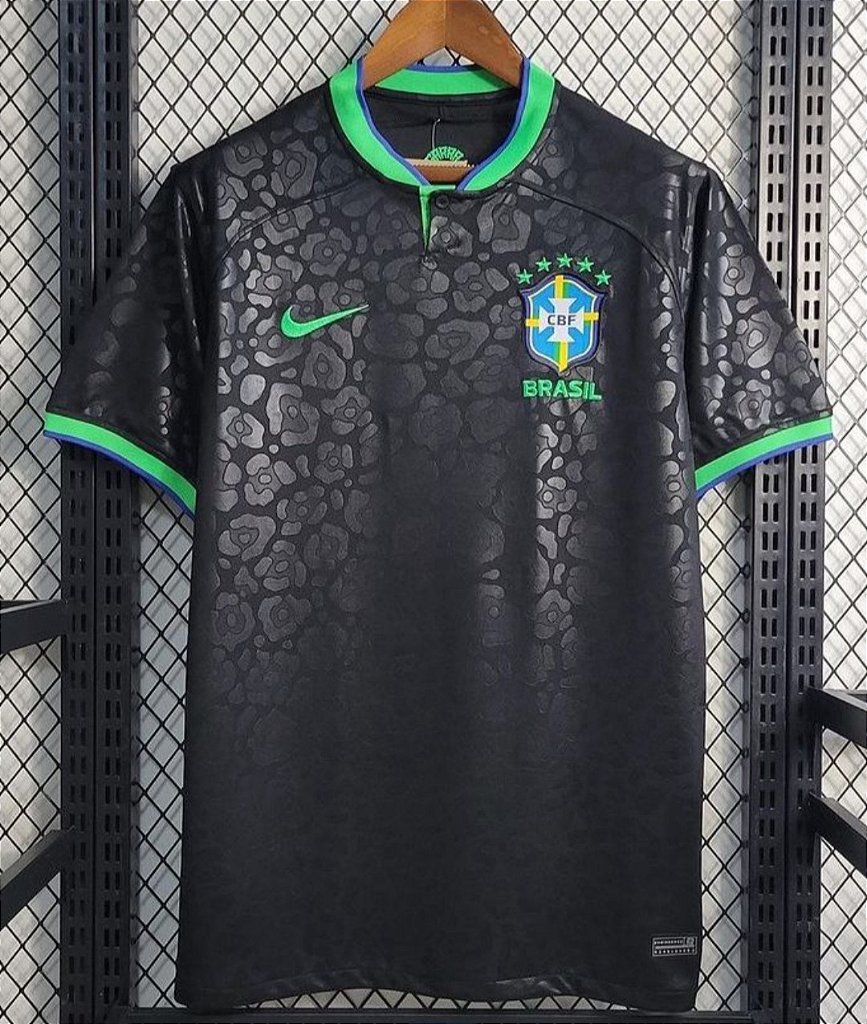 Camisa do Brasil Preta Camisa Seleção Brasileira Preta 2022 - Nesho