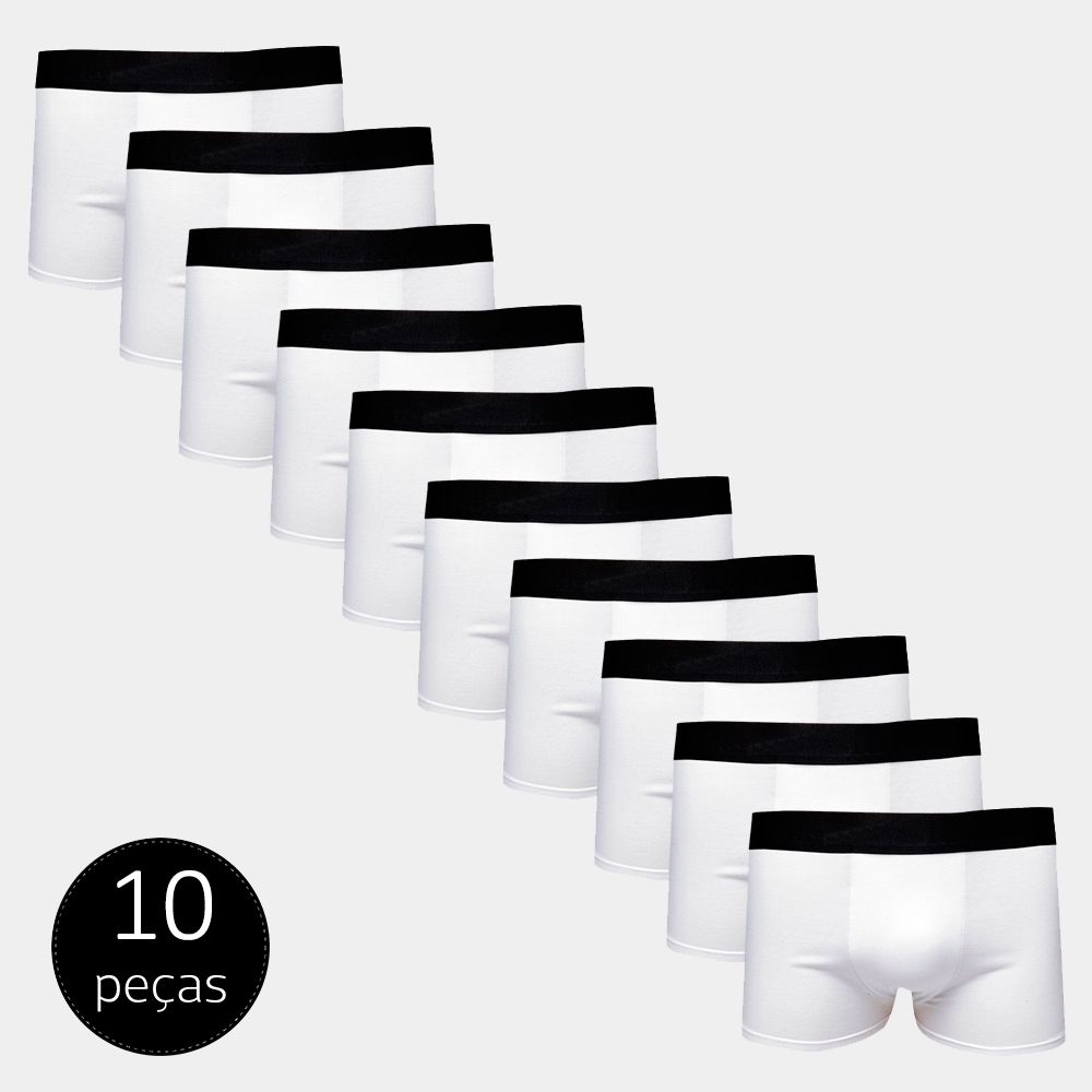 Kit Cueca Slip Underwear 6 Peças - Preto+Branco