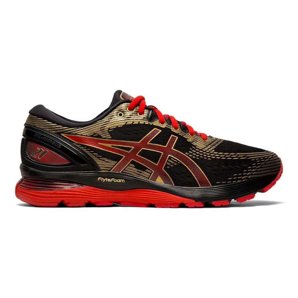 tenis asics preto com dourado