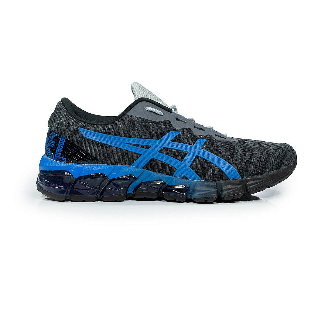 tenis asics preto e azul