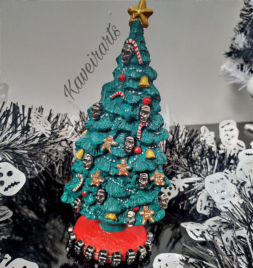 Enfeite Caveirinhas de Glitter para Árvore de Natal