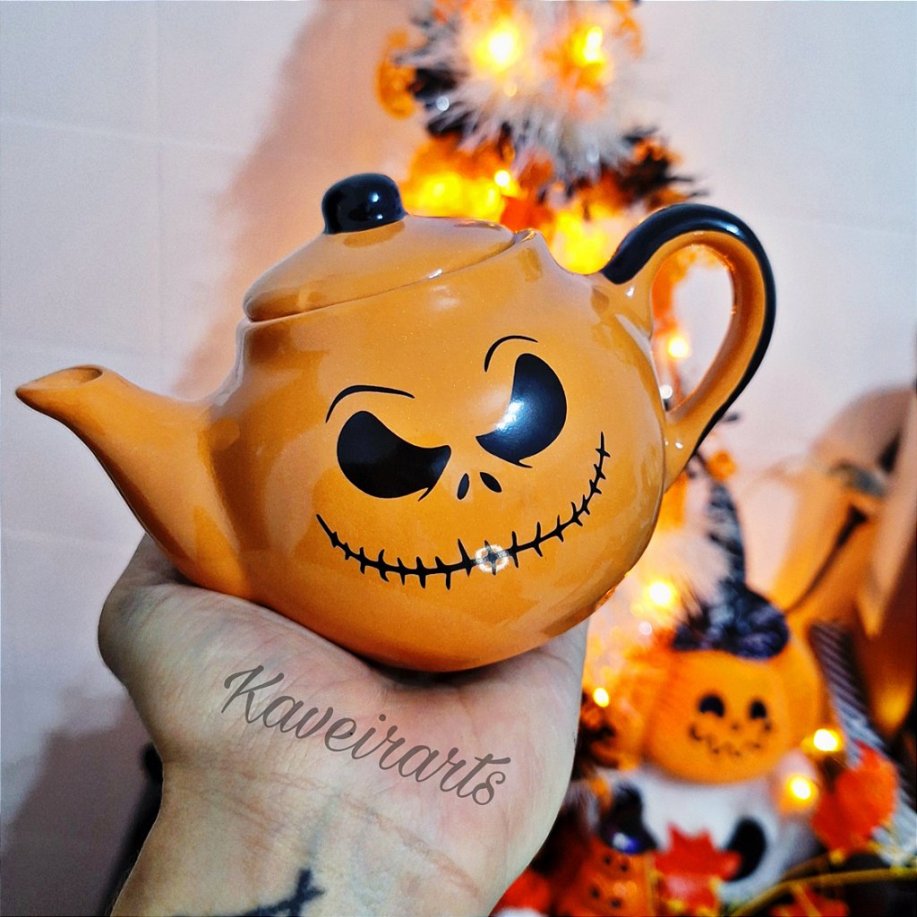 Jogo de Porcelana Laranja Jack Skellington - O Estranho Mundo de