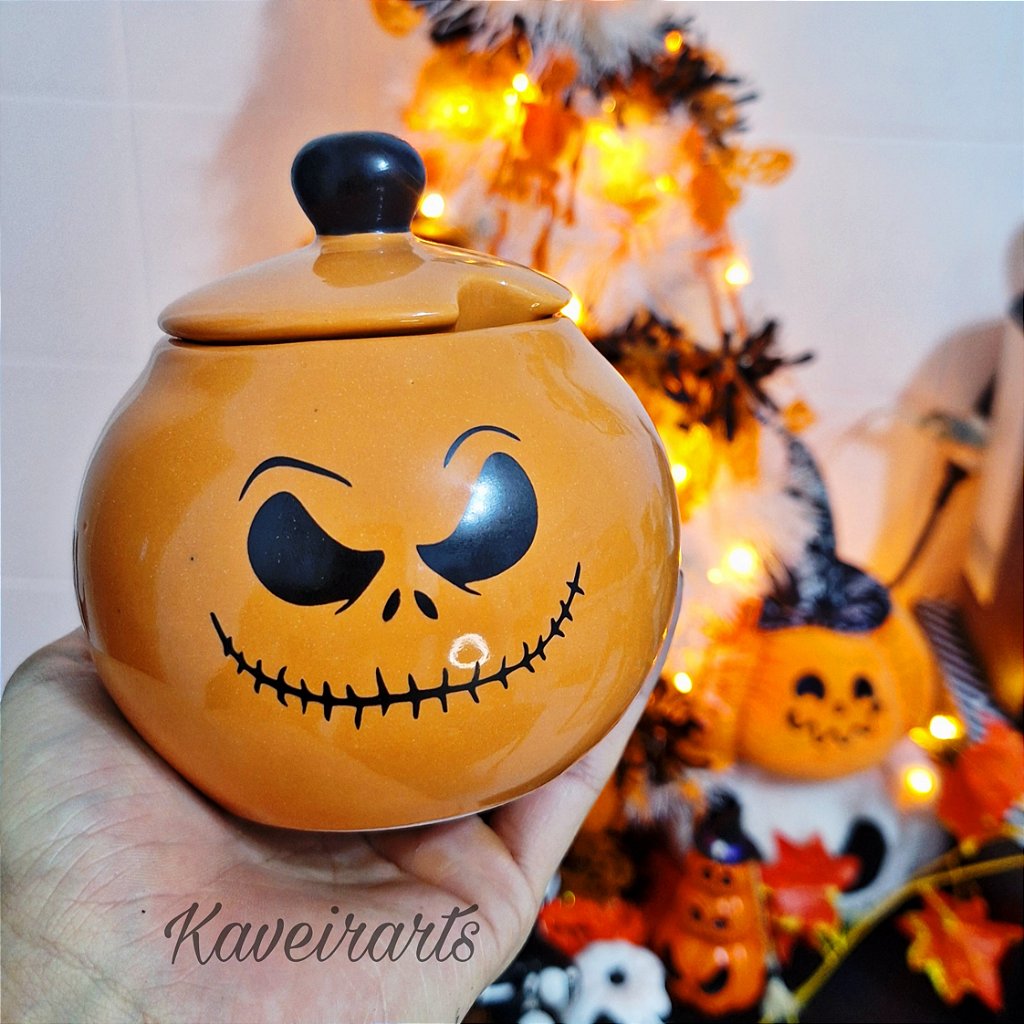 Jogo de Porcelana Laranja Jack Skellington - O Estranho Mundo de