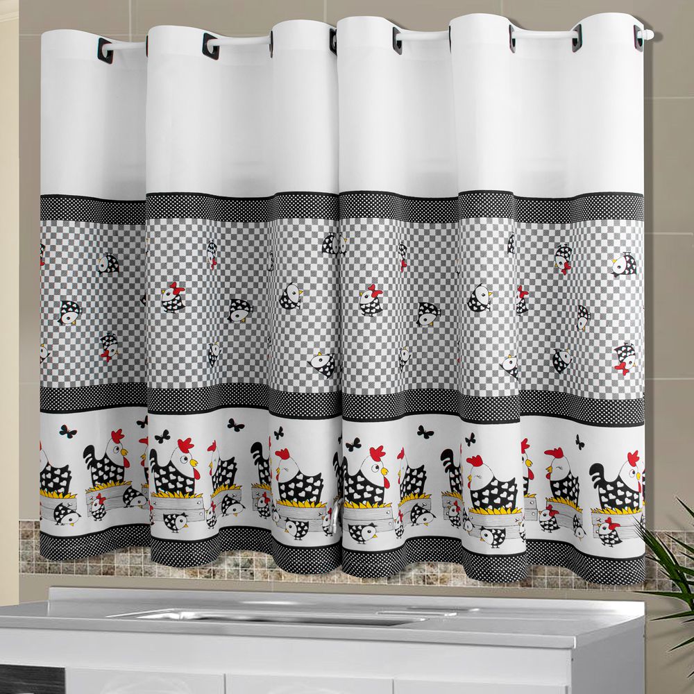 Cortina De Cozinha 2 40mx1 40m Galinha Simples Sakura Enxovais Cortina De Cozinha 2 40mx1 40m Galinha Simples Sakura Enxovais