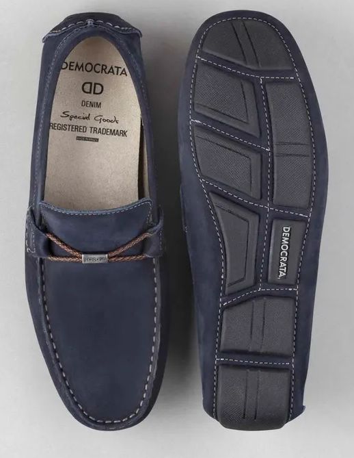 Mocassim Denim democrata Laguna Navy - 074140-010 - Village Calçados