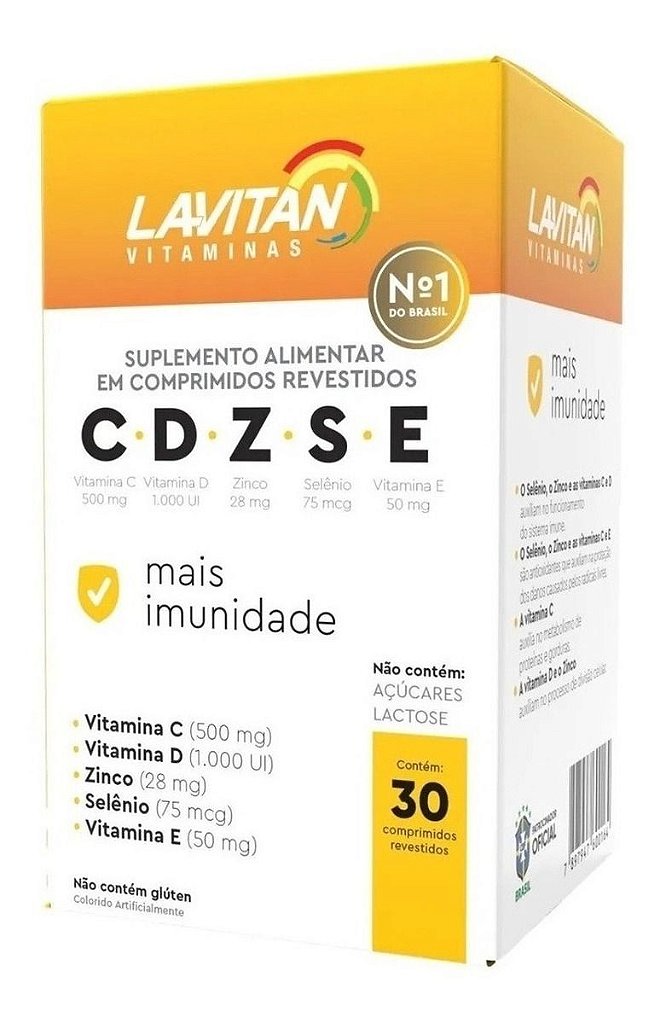 Lavitan C. D. Z. S. E. Mais Imunidade com 30 Comprimidos - Drogaria São  Mateus