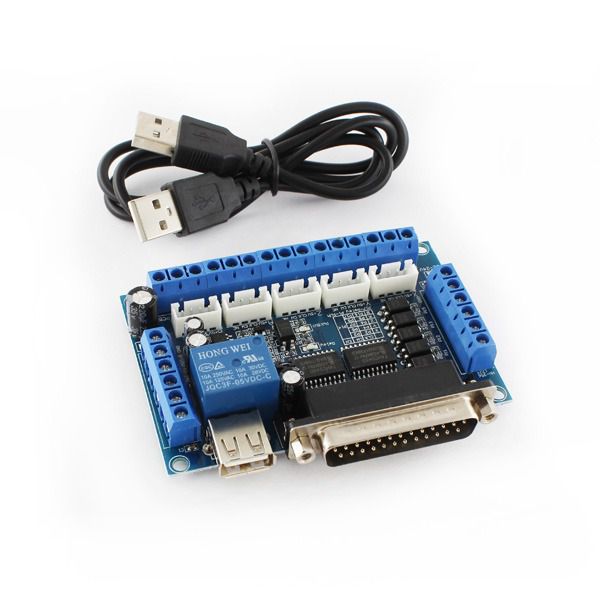 Controladora de CNC Interface Mach 3 Router Até 5 Eixos + Cabo Usb