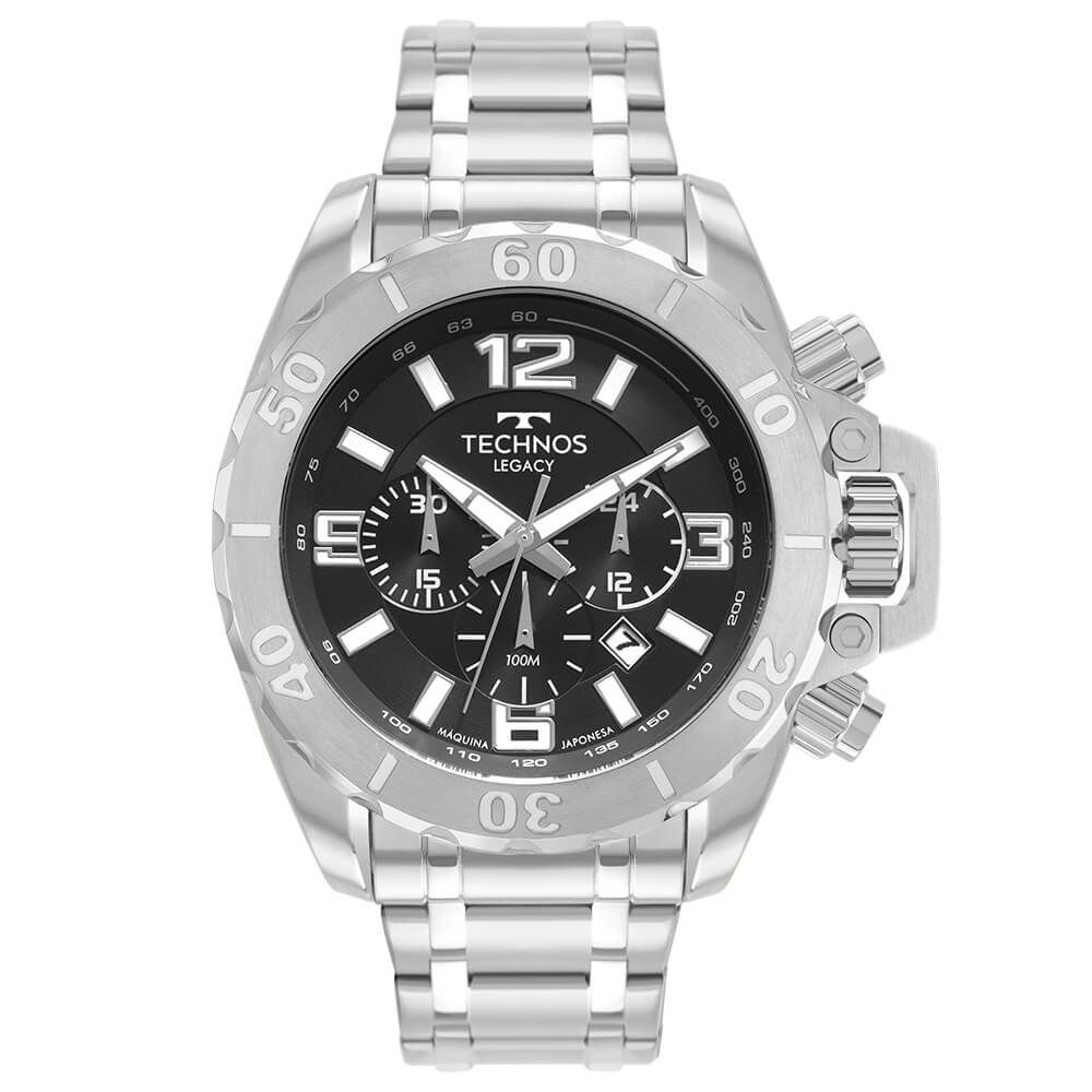 Relógio Technos Masculino Legacy Prata - JS25BAV/1K - Relógios