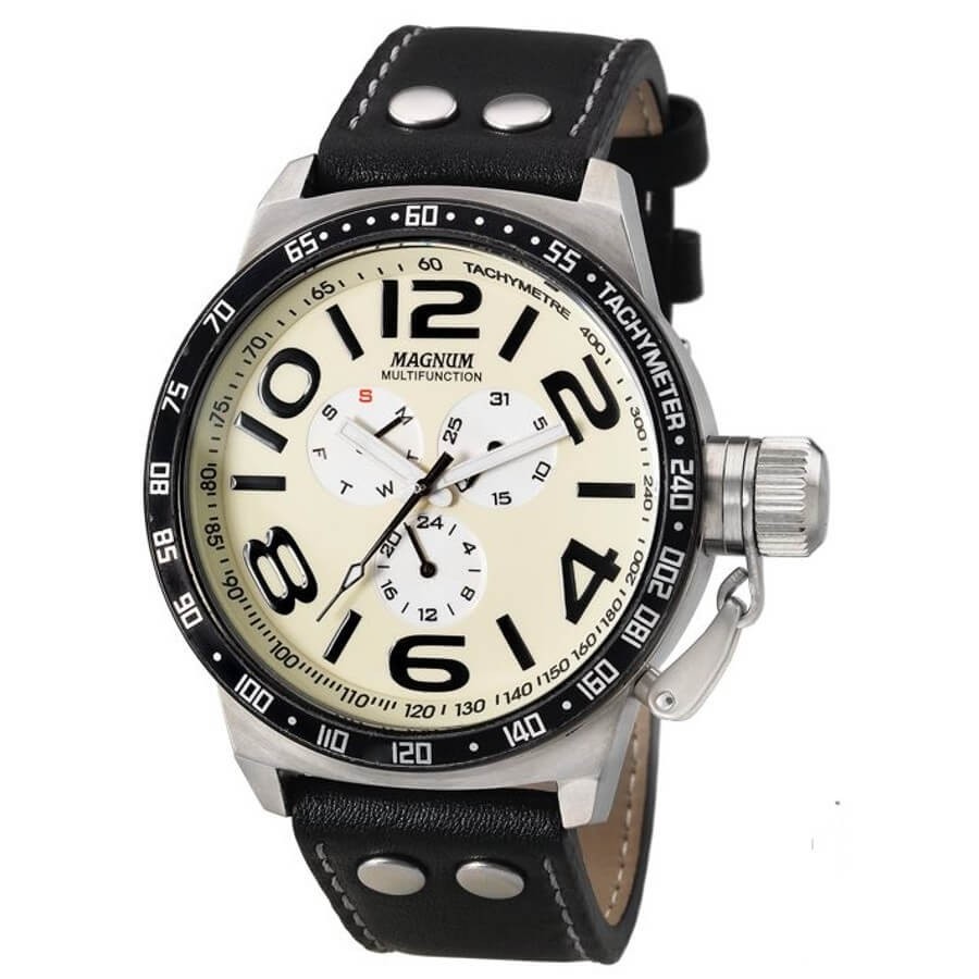 Relógio Magnum Sports Masculino Ma31524b Pulseira De Couro