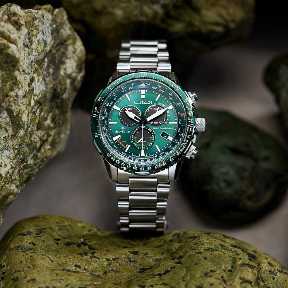 Relógio Citizen TZ31098G CB5004-59W Radio Controle PILOT CHRONO