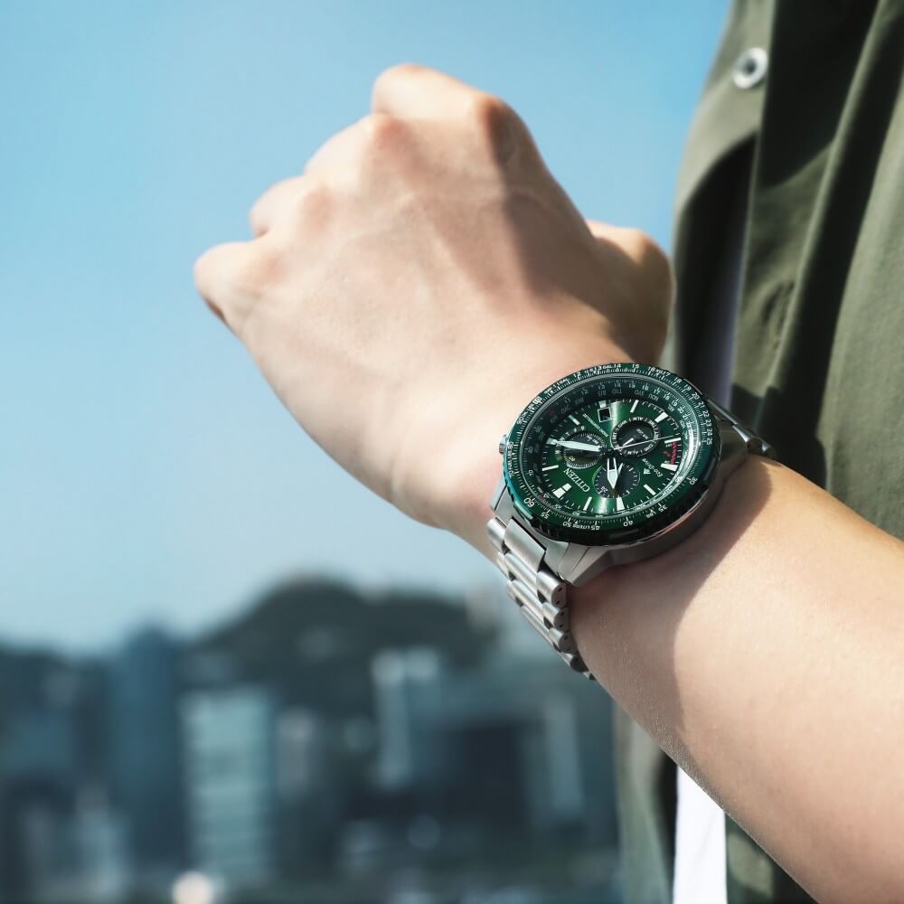 Relógio Citizen TZ31098G CB5004-59W Radio Controle PILOT CHRONO