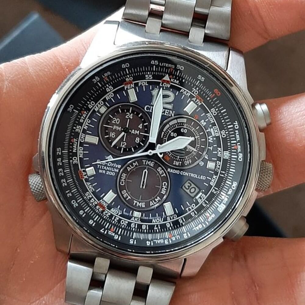 Relógio Citizen TZ31794F CB5850-80L Radio Controle Safira Titanium