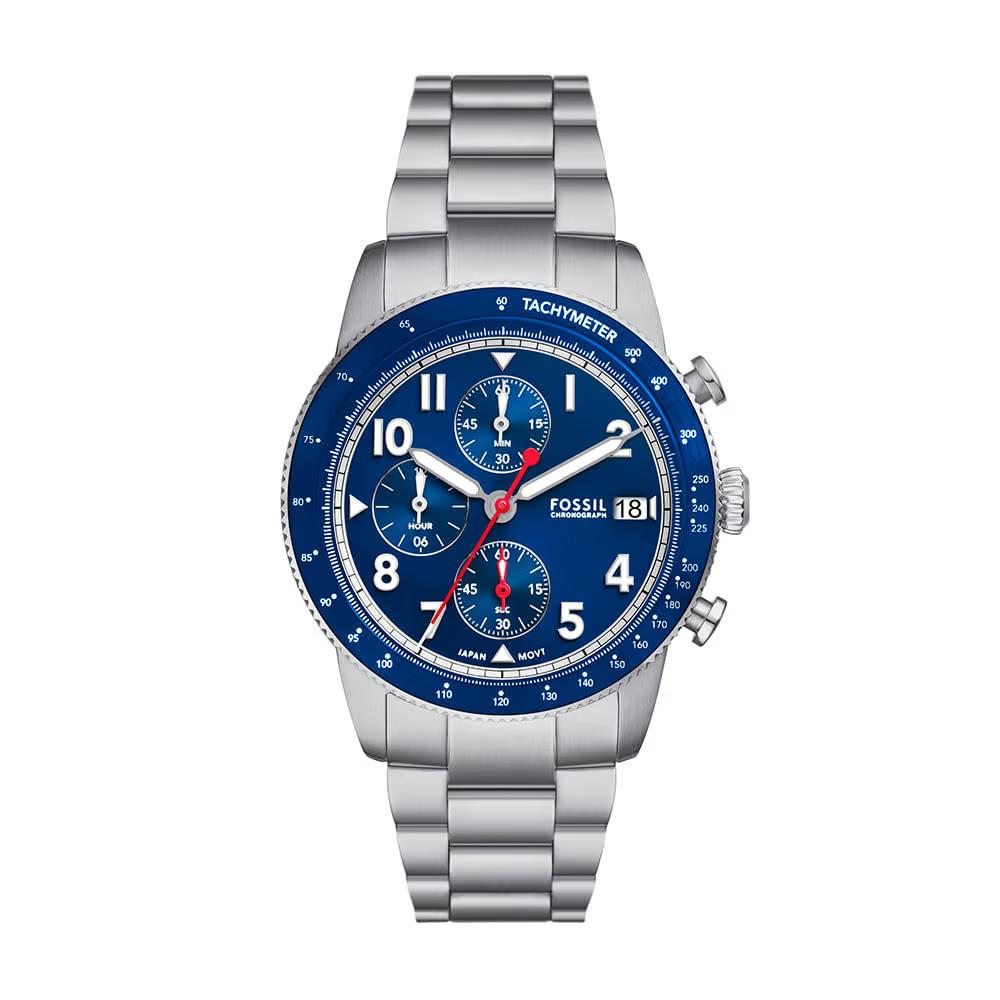 Relógio Fossil Masculino Sport Tourer Prata - FS6047/1KN