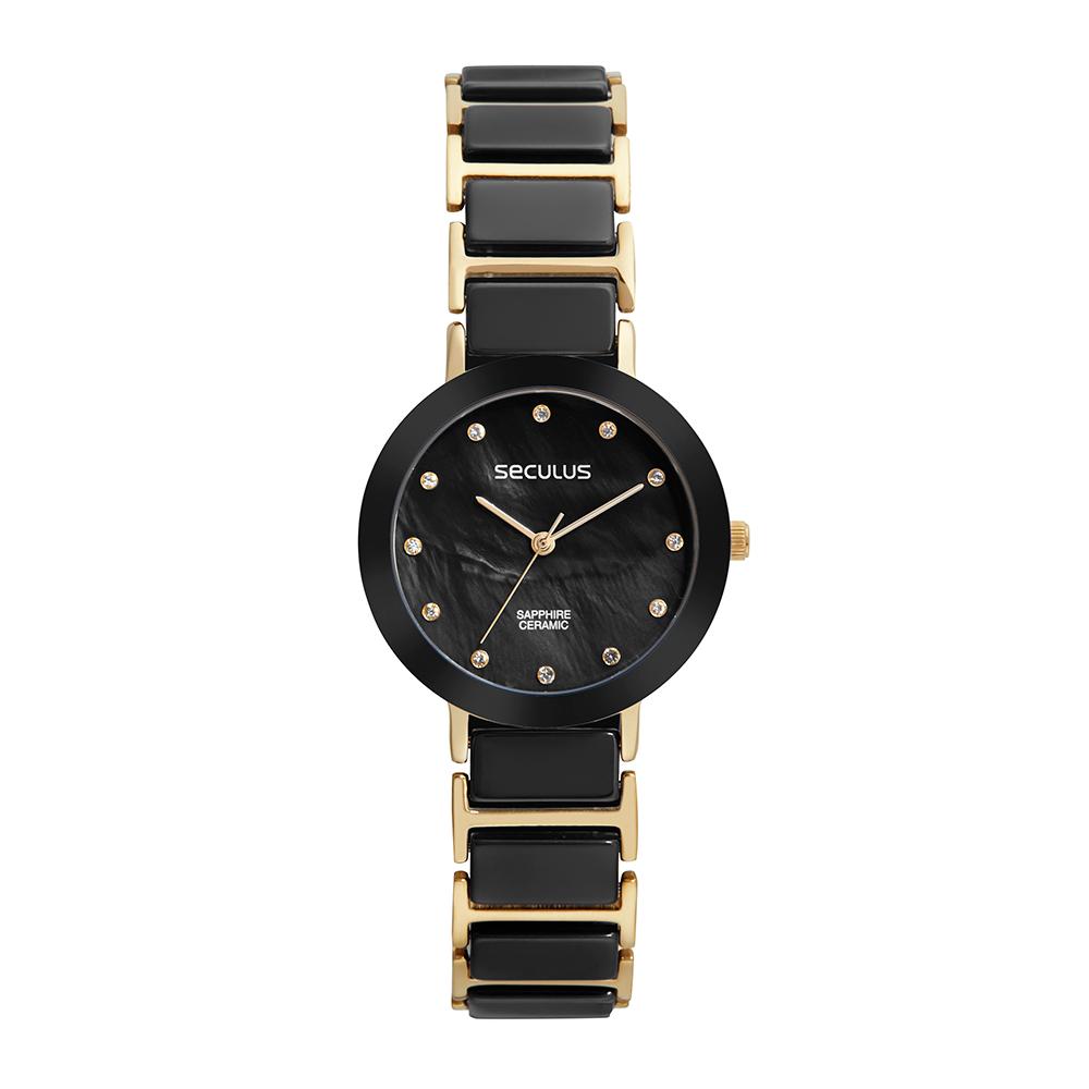 Relógio Feminino Seculus Cerâmica Madrepérola 77228LPSVDQ2