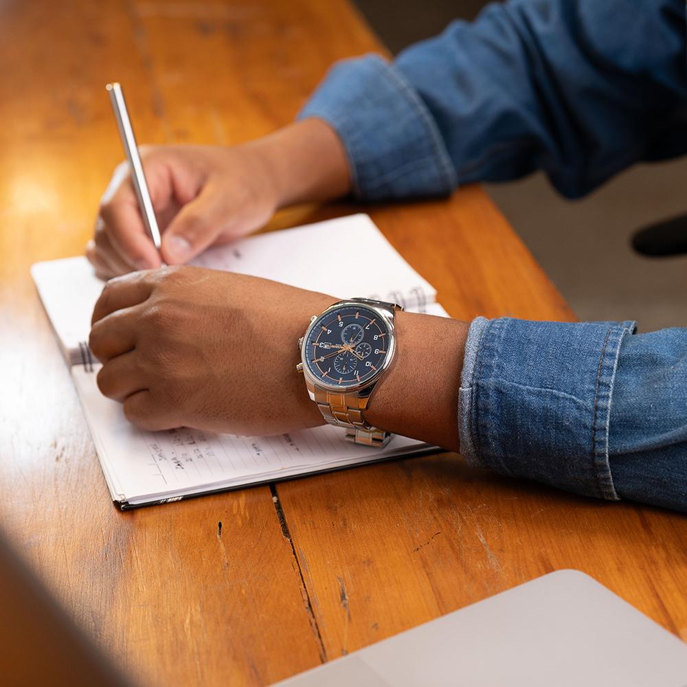 Relógio Masculino Seculus 44272G0SVNA1 Azul 46mm Aço Inox 10ATM