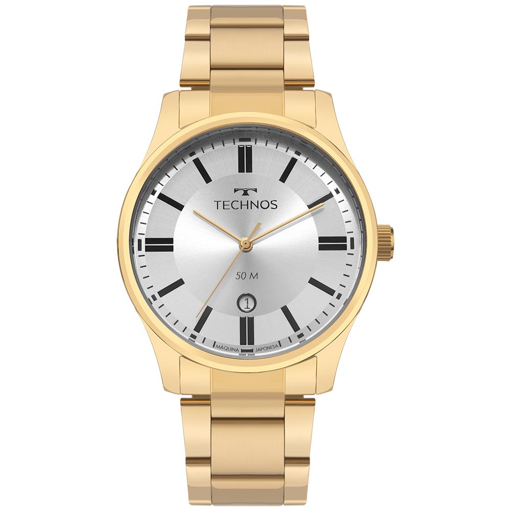 Relógio Masculino Technos 2115UAA/1K Dourado 42mm Steel - Relógios