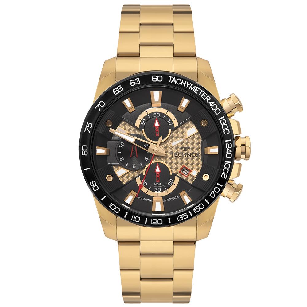 Relógio Technos TS Carbon OS1ACA/1P Dourado 46mm Cronógrafo
