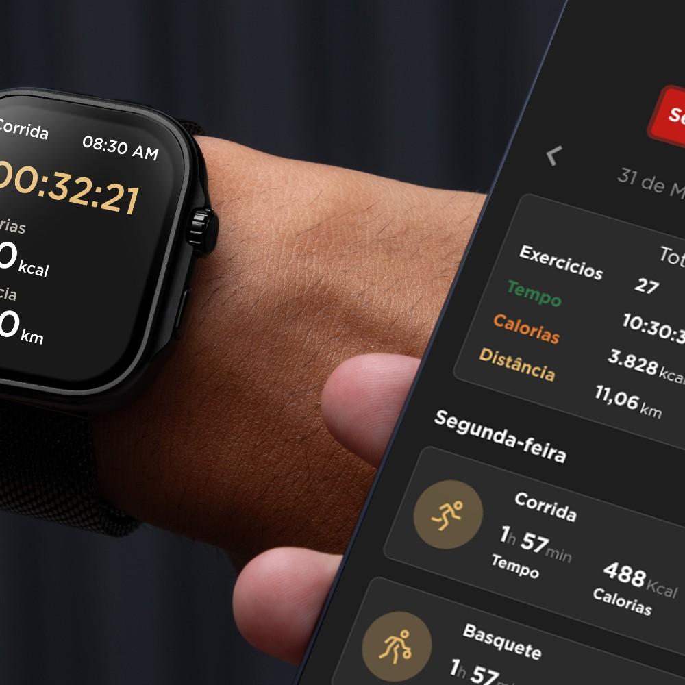 Relógio Smartwatch Unissex Connect Prata TMAXCAA/9P - Relógios