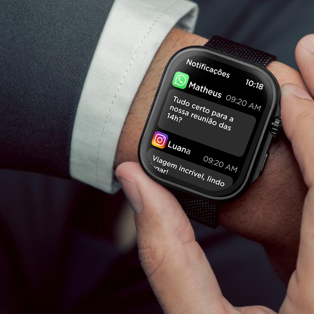 Relógio Smartwatch Unissex Connect Prata TMAXCAA/9P - Relógios