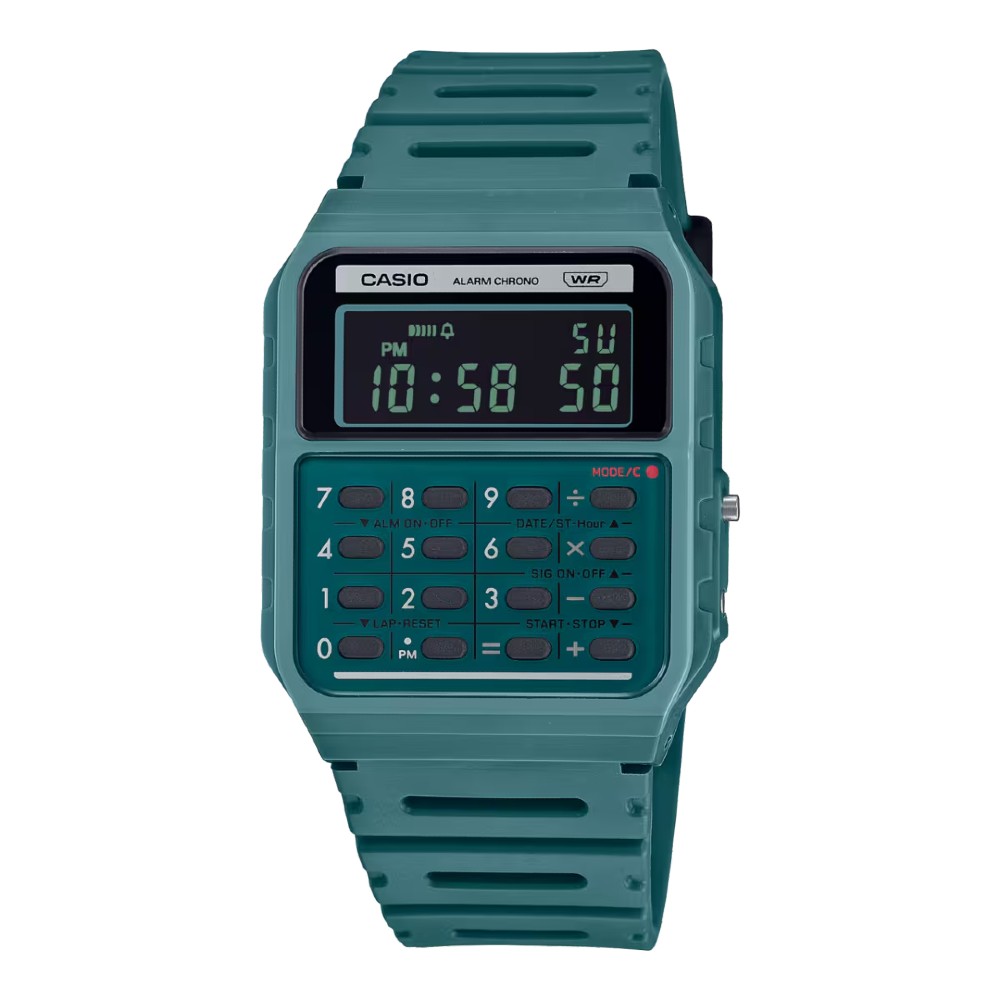 Relógio Casio Data bank Edgy Verde Unissex CA-53WB-3BDF - Relógios