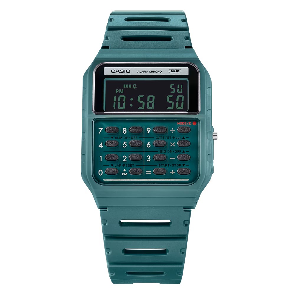 Relógio Casio Data bank Edgy Verde Unissex CA-53WB-3BDF - Relógios