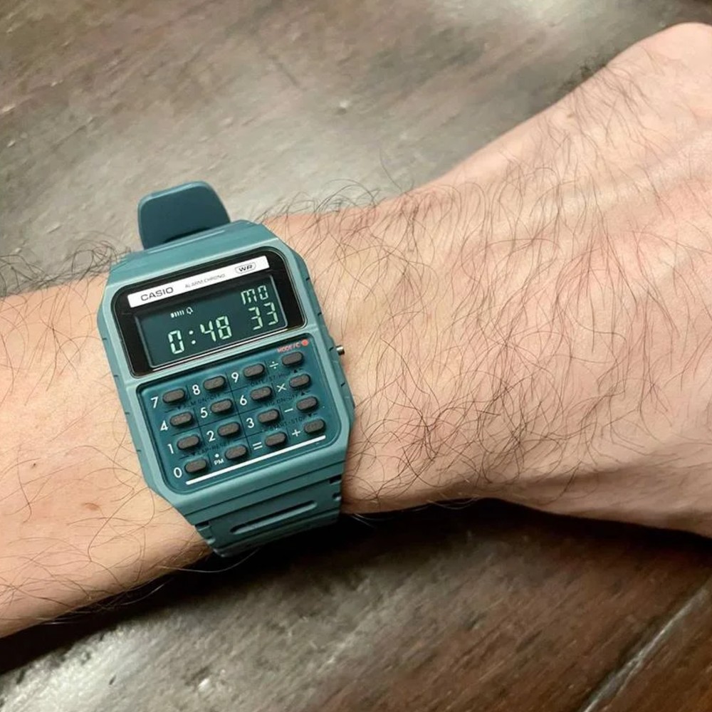 Relógio Casio Data bank Edgy Verde Unissex CA-53WB-3BDF - Relógios