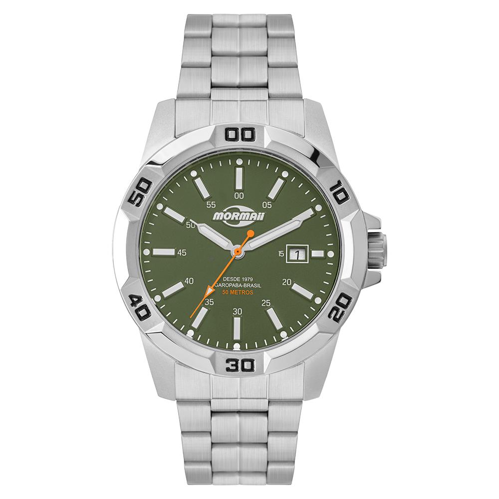 陽。様 Relógio Mormaii Masculino Steel Basic Prata - MO2317AG/1V