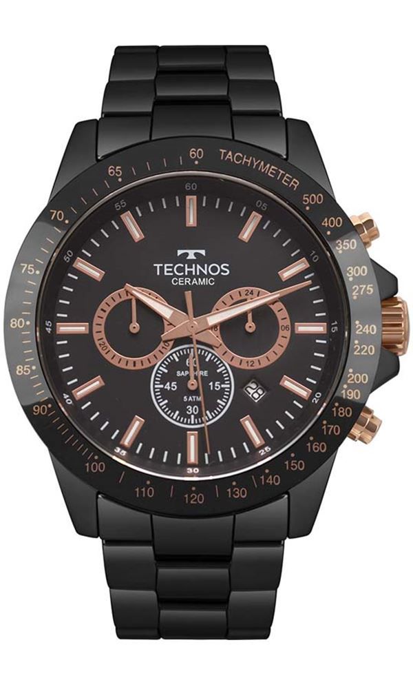 TECHNOS　T4652SB Relógio Technos Masculino Ceramic/Saphire JS25BU/4P - Relógios