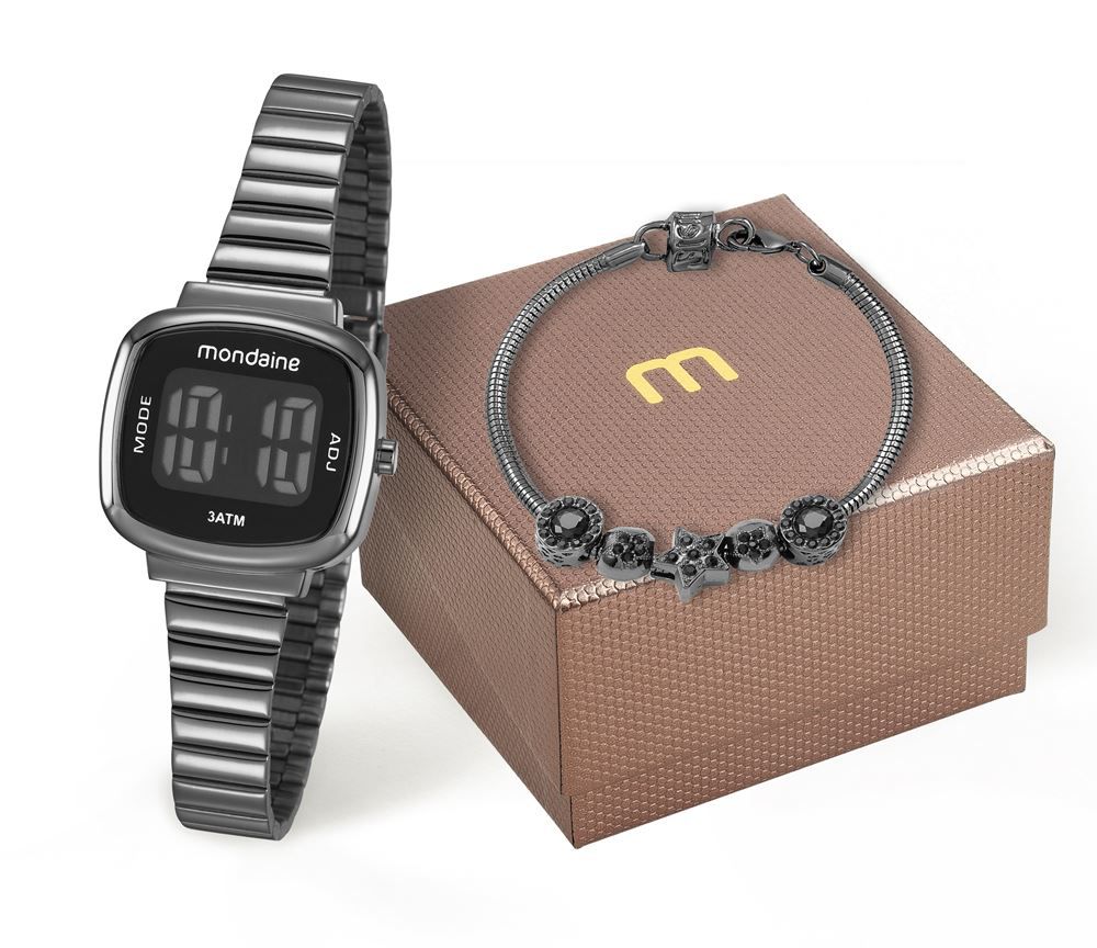Kit Relógio Mondaine Feminino 53717LPMVPE3K1 com pulseira Digital - Relógios  NextTime